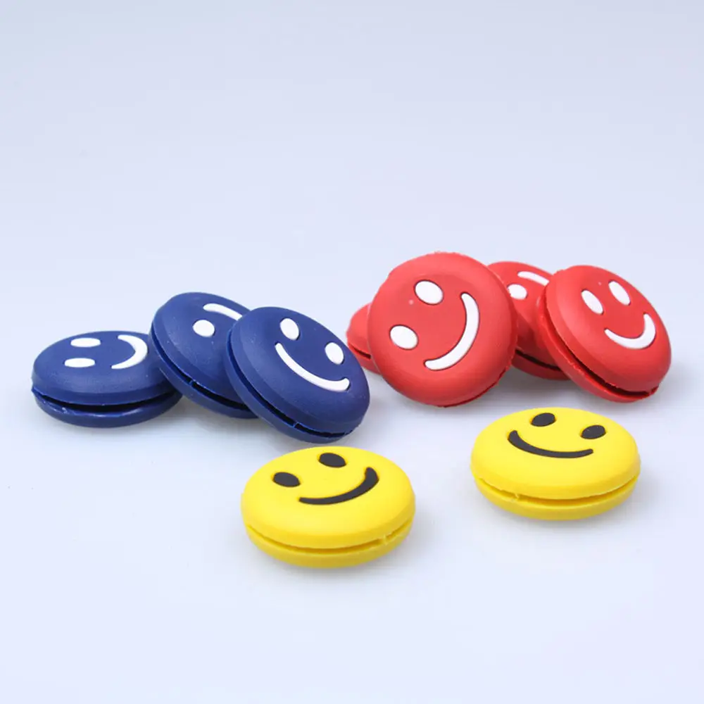 3PCS Smile FaceVibration Dampener Shock Absorber for Tennis Badminton Racquet Silicone  3PCS Color random