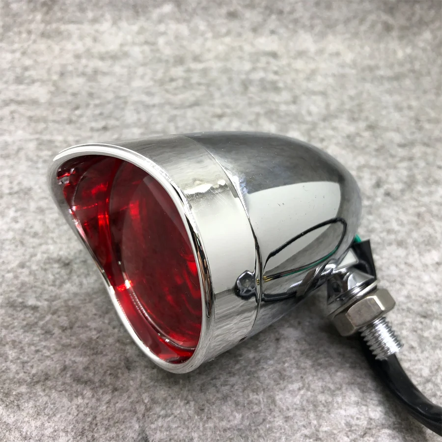 1PC Chrome/Black Motorcycle Rear Tail Light Indicator Aluminum Brake Stop Lamp For Cafe race Harley Sportster Triumph Chopper