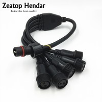 1Pcs M16 Waterproof  Cable 2 3 Pin 1 Male to 2 3 4 5 Female Y Splitter Adapter Plug IP65 for LED Strips Light Connector