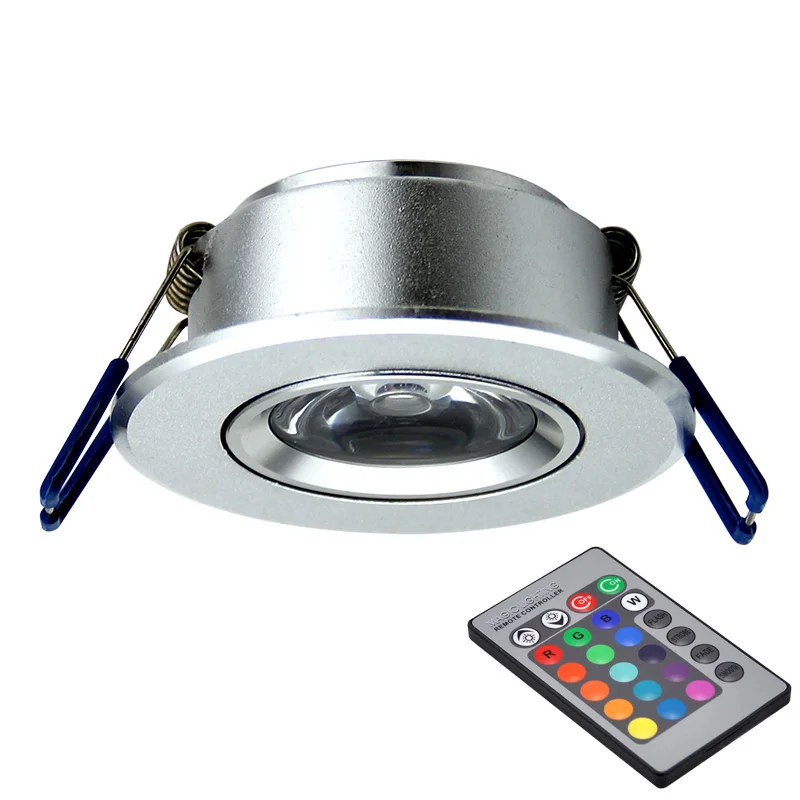 LED Ceiling Spot Lamp Down Lights 3W RGB With Remote Recessed light Bulbs AC220V 3W Downlight Birthday party Colorful lights