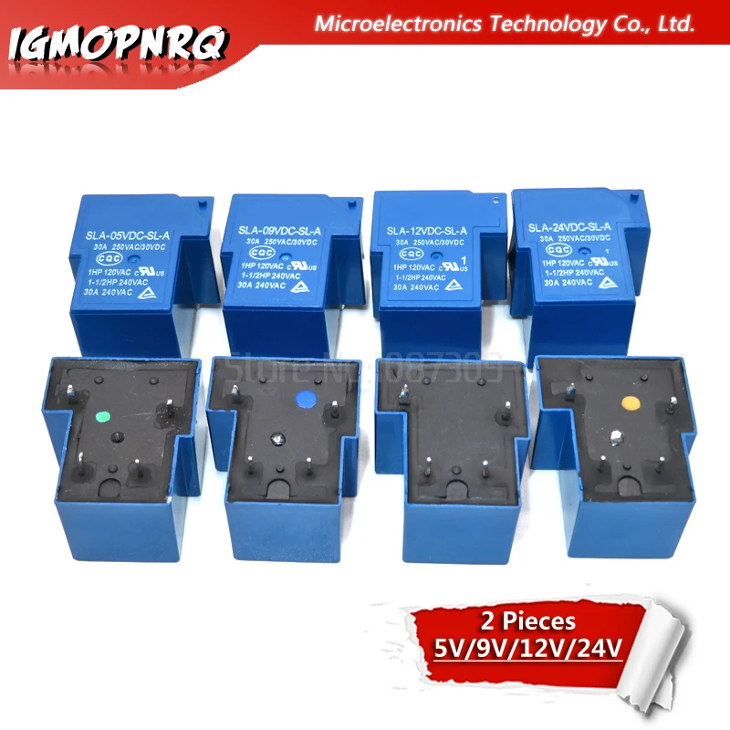 2PCS  Power relays SLA-05VDC-SL-A  SLA-09VDC-SL-A  SLA-12VDC-SL-A  SLA-24VDC-SL-A 30A 4PIN T90