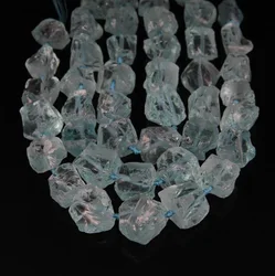 Natural Crystal Quartz Nugget necklace Beads,Raw light blue Crystals Loose gem Stone Pendants beads jewelry