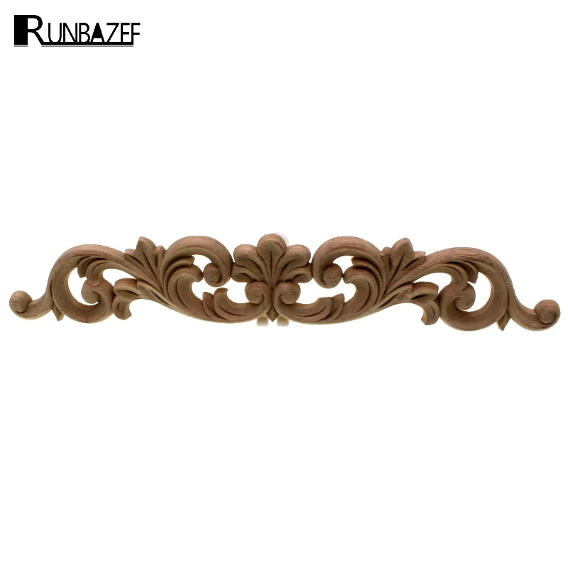 RUNBAZEF Wholesale Exquisite Classic Rubber Wood Carved Applique Retro Furniture Craft Decor Vintage Home Decoration Accessories