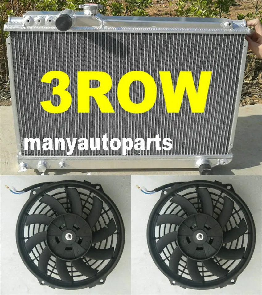 3 Rows Aluminum Radiator for Toyota Supra Soarer MK3 7M-GTE + 2 Fans 1986-1992 87 88 89 90 91 952