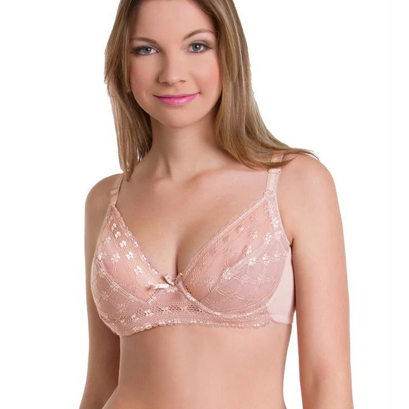 5Colors Sexy Lace Unlined Bra Breathable Fashion Lighly Underwire Strappy Underwear Women 36B 38C 40B 40C 42C 44B