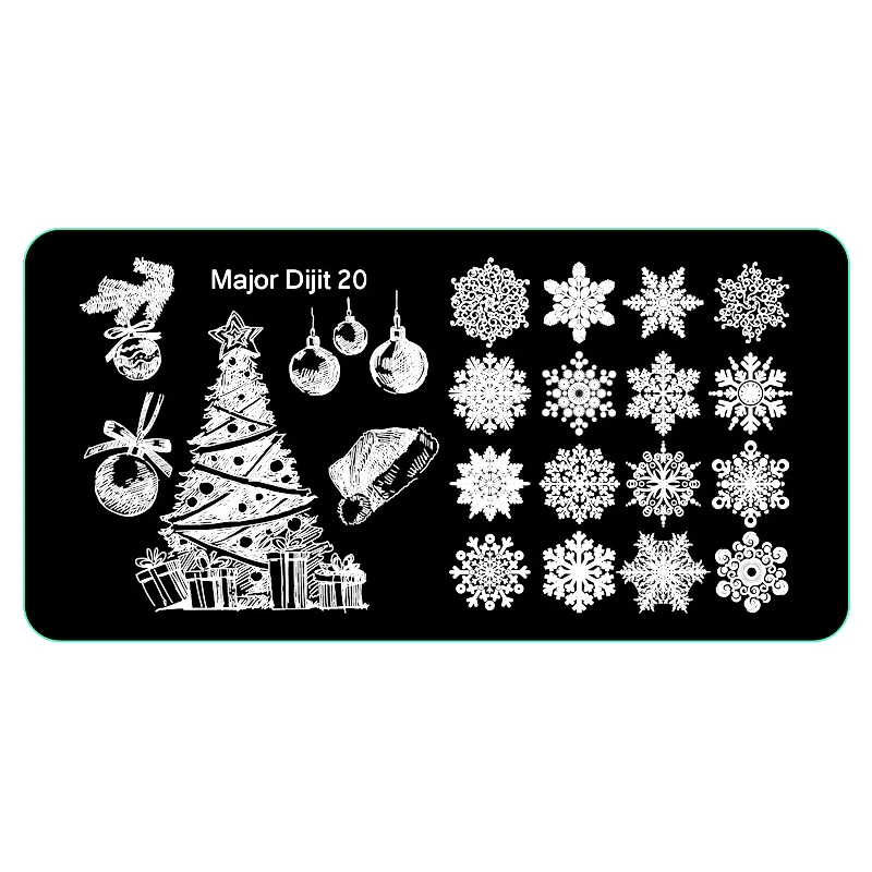 12.5*6.5cm 1Pc Nail Art Stamping Plates Christmas Image Stamp Template Xmas Tree Snowflake Stainless Steel Stencils For Nails