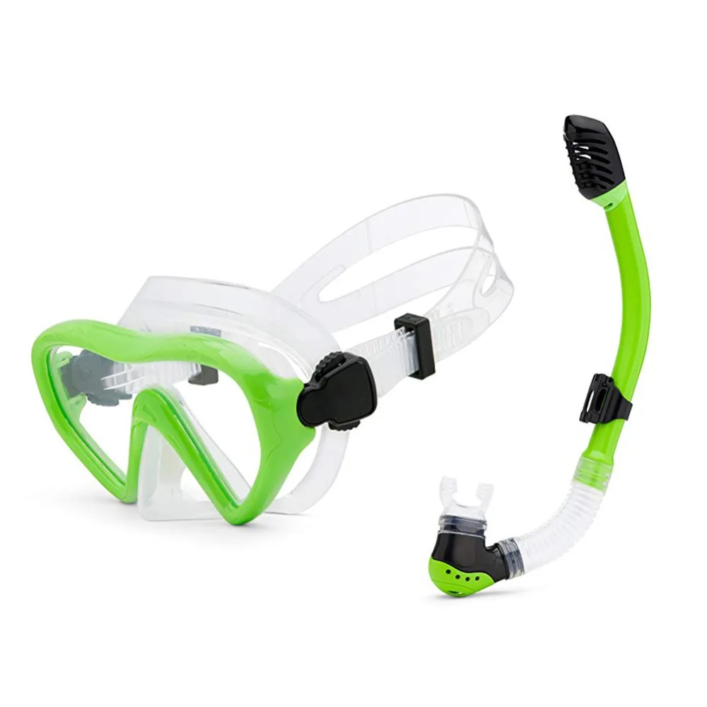 

Kids Diving Goggle with Breathing Tube Shockproof Anti-fog Swimming Glasses Band Snorkeling Underwater Accessories for Children