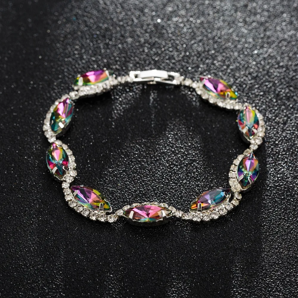 YFJEWE Top Quality Women Round Multicolor Crystal Bracelet Jewelry Vintage Austrian Crystal Bracelet Wedding Gift Wholesale B217