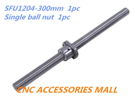 SFU1204 L300mm rolled ball screw C7 1pc with 1204 single ball nut 1pc for CNC parts