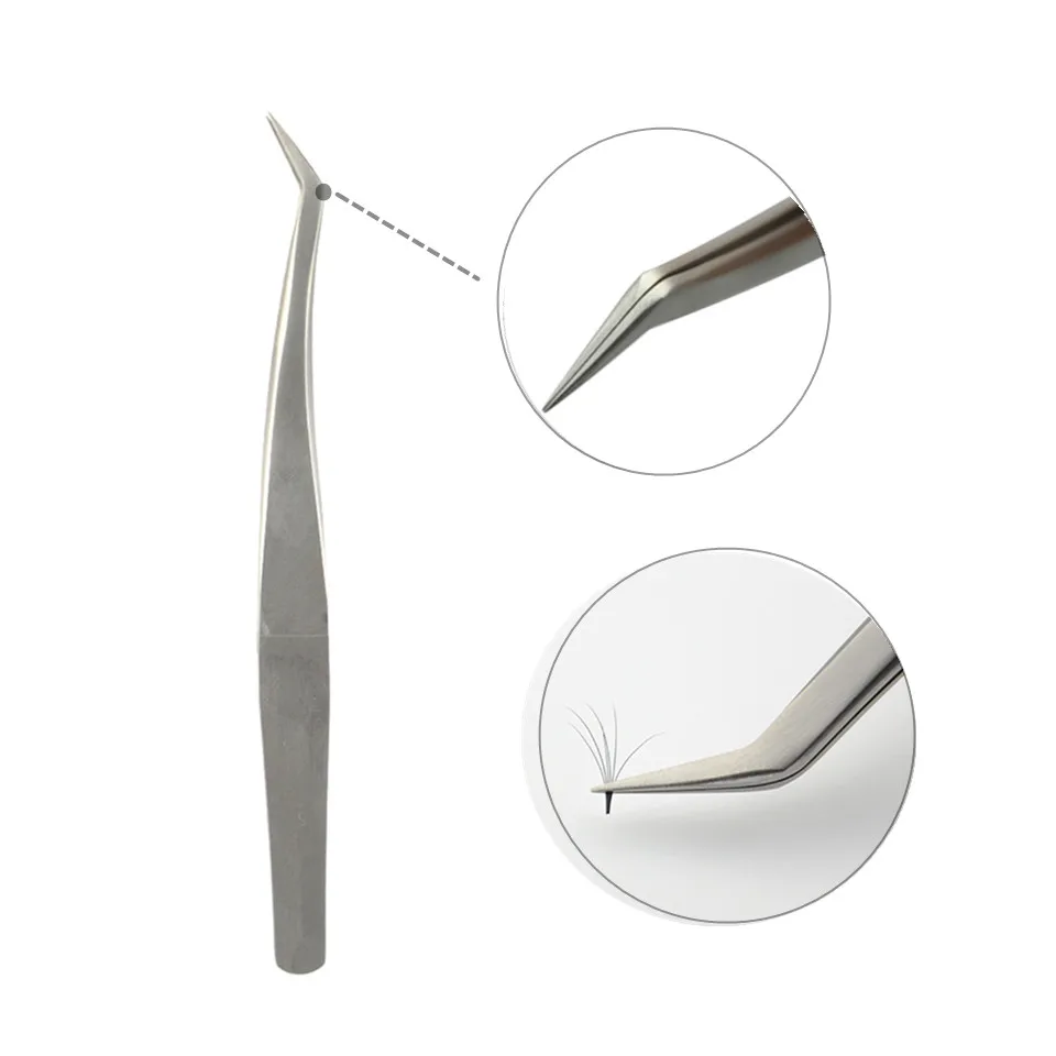 2 قطعة VETUS الفولاذ المقاوم للصدأ رمش تمديد الملقط كماشة كاذبة وأشار كليب مسمار أدوات الرسم مستقيم منحنى ملاقط رمش