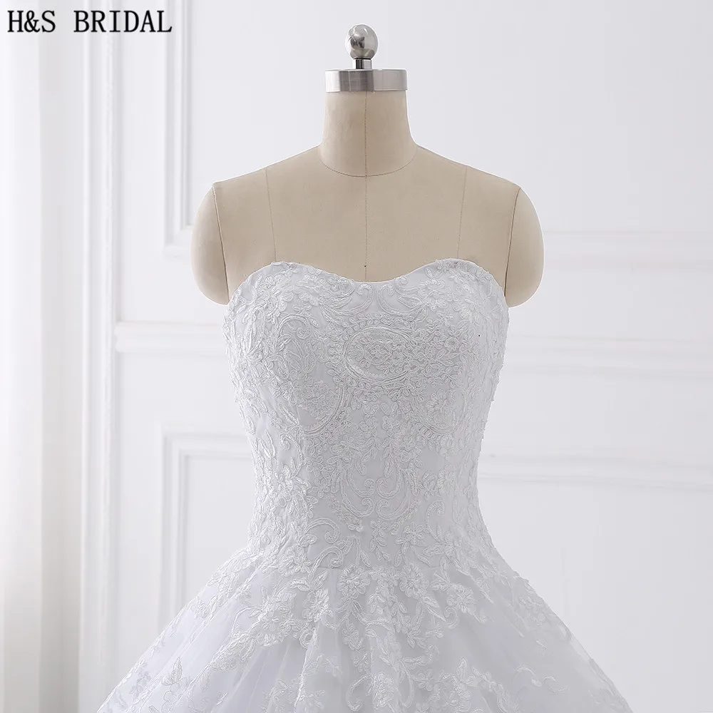 H & S BRIDAL suknia balowa suknia ślubna suknie ślubne Real Photo Vestido De Novias Sweetheart suknia ślubna biała suknia ślubna dla nowożeńców sukienka