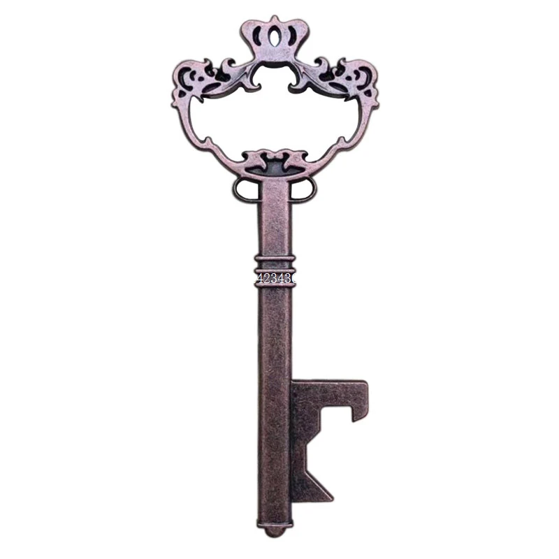 500pcs Key Shaped Bottle Opener Keychain Zinc Alloy Crown Beer Wine Bottle Opener Unique Creative Gift Wedding Party Favors