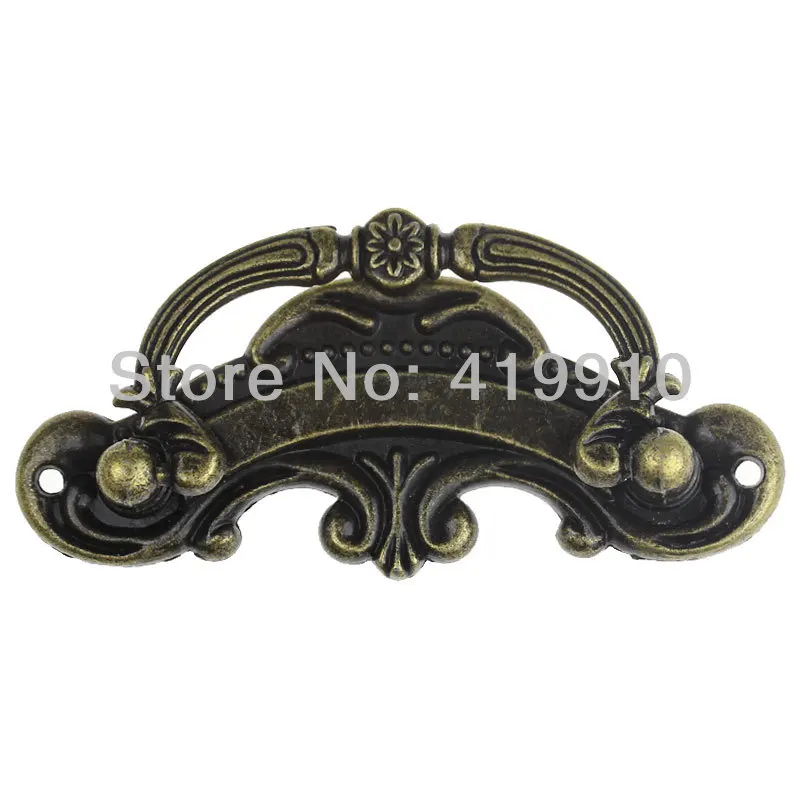 

3PCs Jewelry Cabinet Cupboard Box Handle Drawer Pull Antique Bronze Pattern Carved 9.4cm x 4.5cm(3 6/8" x1 6/8"),J2688