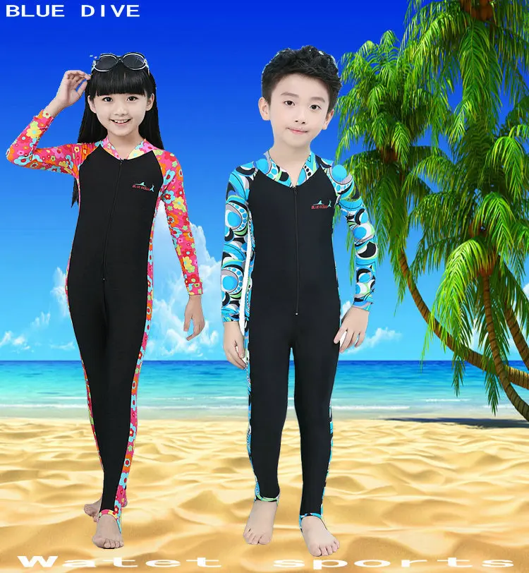 Children's new wetsuit sun protection clothing jellyfish clothing boys and girls one-piece swimsuit