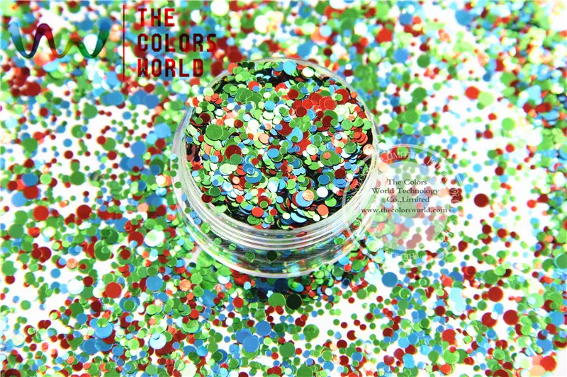 

RM321-293 Mix Colors and Round Dot shapes Metallic luster Glitter for nail art makeup and DIY decoration