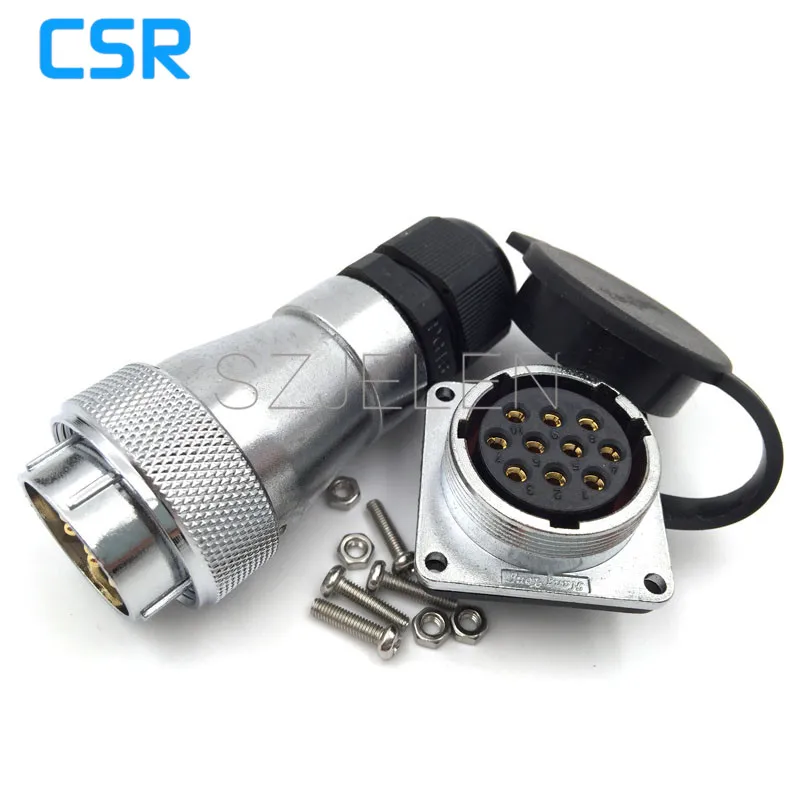 WF28 Serie 10 Pin Waterproof Cable Connector IP67 Circular For LED Screen, Metal Aviation Plug Connector 10 Pin, 10A