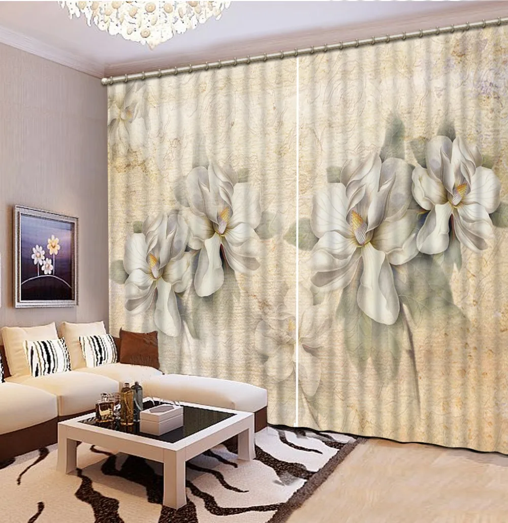 Any size Flower 3D Curtains for Bedding Room Living Room Hotel Cortians Window Blackout Curtains 2019