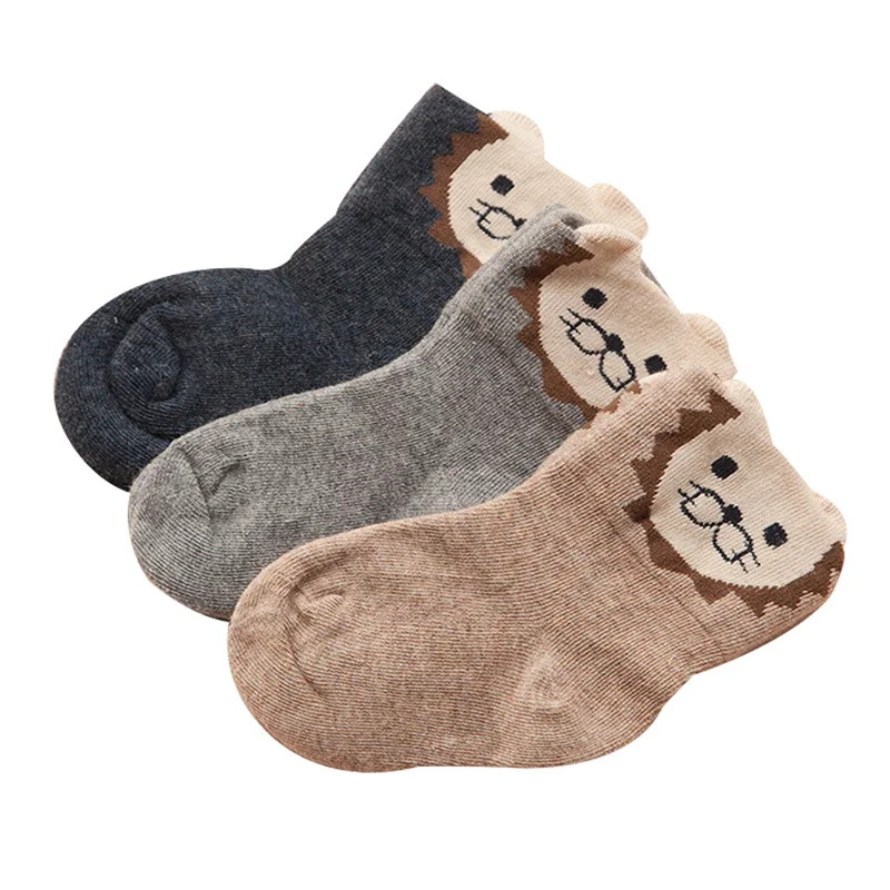 

3 pairs / lot Cotton Boys Socks High Quality Chilren Socks For Girls Socks 1-7 Years Lovely lion pattern Kids socks