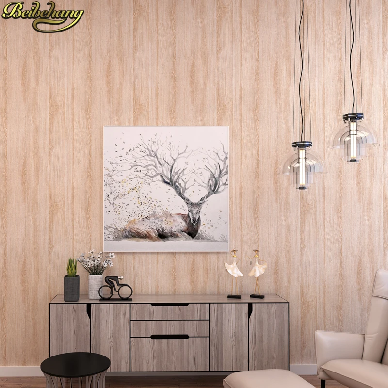 

beibehang Modern Pure color wood grain wallpaper bedroom living room dining room study Japanese tatami room top wall paper roll