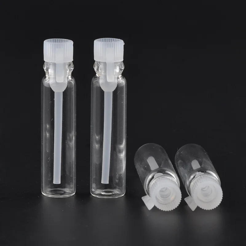 Set de mini bouteilles de parfum vides 1/2/3 ml, petits flacons pour échantillons, tubes à essai, récipients pour tests en laboratoire, 100 pièces