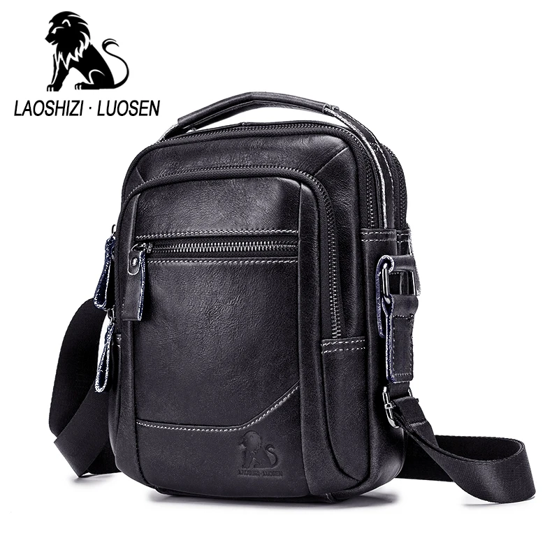 Imagem -02 - Garantia de Qualidade dos Homens de Couro Genuíno Bolsa Crossbody Bolsas para Homens Couro de Vaca Bolsas Masculinas Sac Cuir Homme Vintage