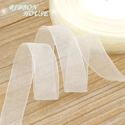 (50 yards/roll) 3/4'' (20mm) Ivory organza ribbon gift wrapping decoration Christmas ribbons