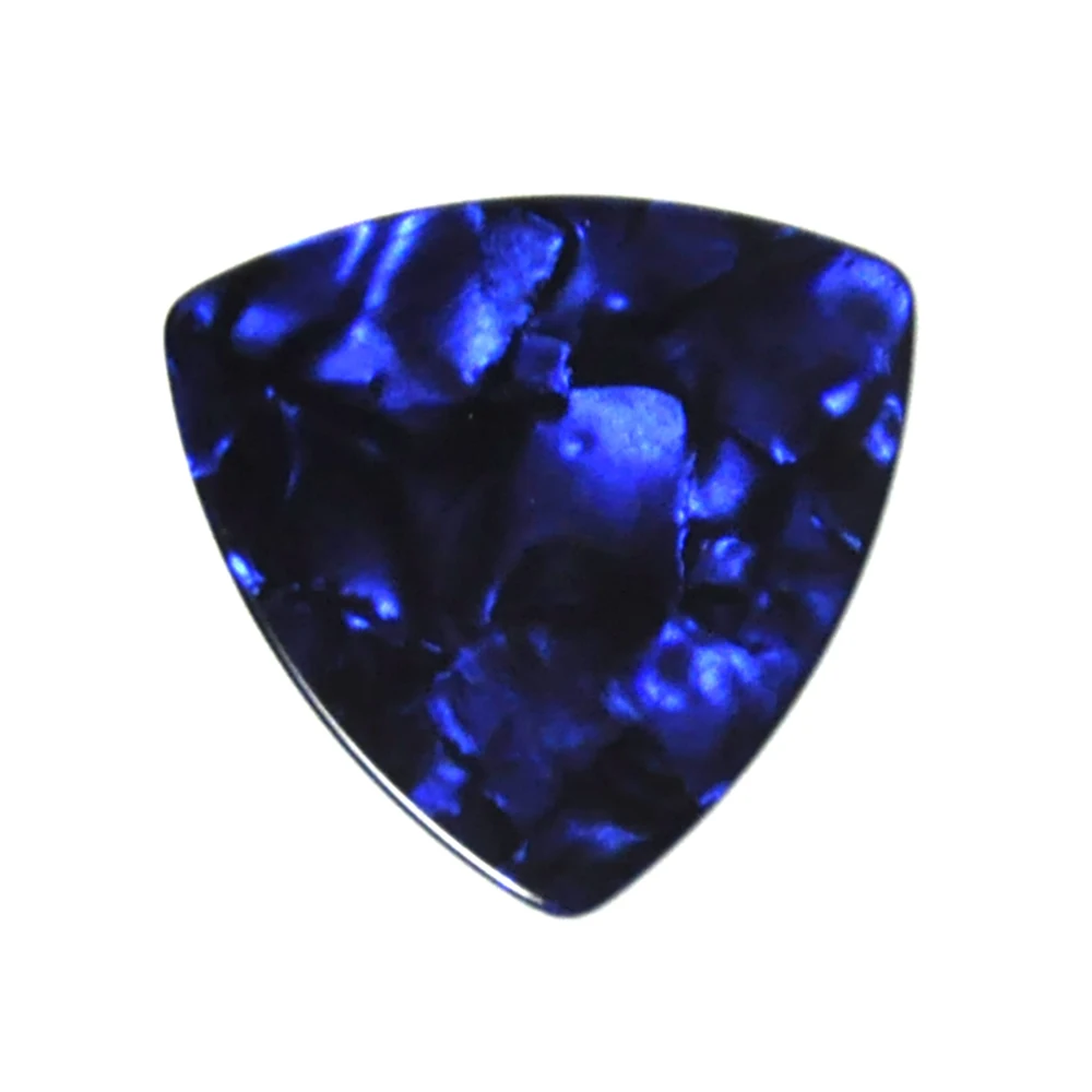 Lots of 50pcs Blue Pearl 0.71mm 0.96mm Big Rounded Triangle Celluloid Guitar Picks