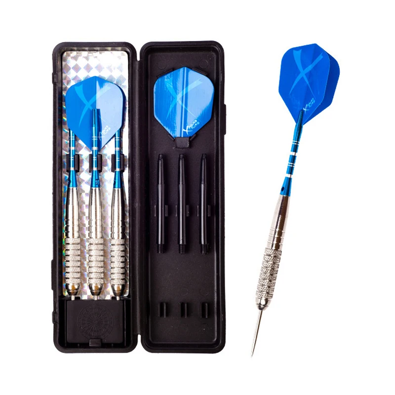 3pcs/Set Professional Nickel Plating 24g Steel Tips Darts Kit 2BA Aluminum Alloy Dart Shaft With PET Blue X Darts Flight