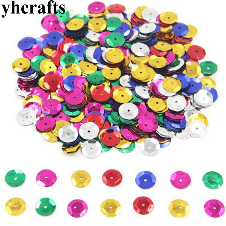 25 กรัม/ล็อต. 10mm เว้ารอบ sequins CRAFT วัสดุชั้นอนุบาลสร้างสรรค์หมายเลขสีการเรียนรู้ของคุณเอง