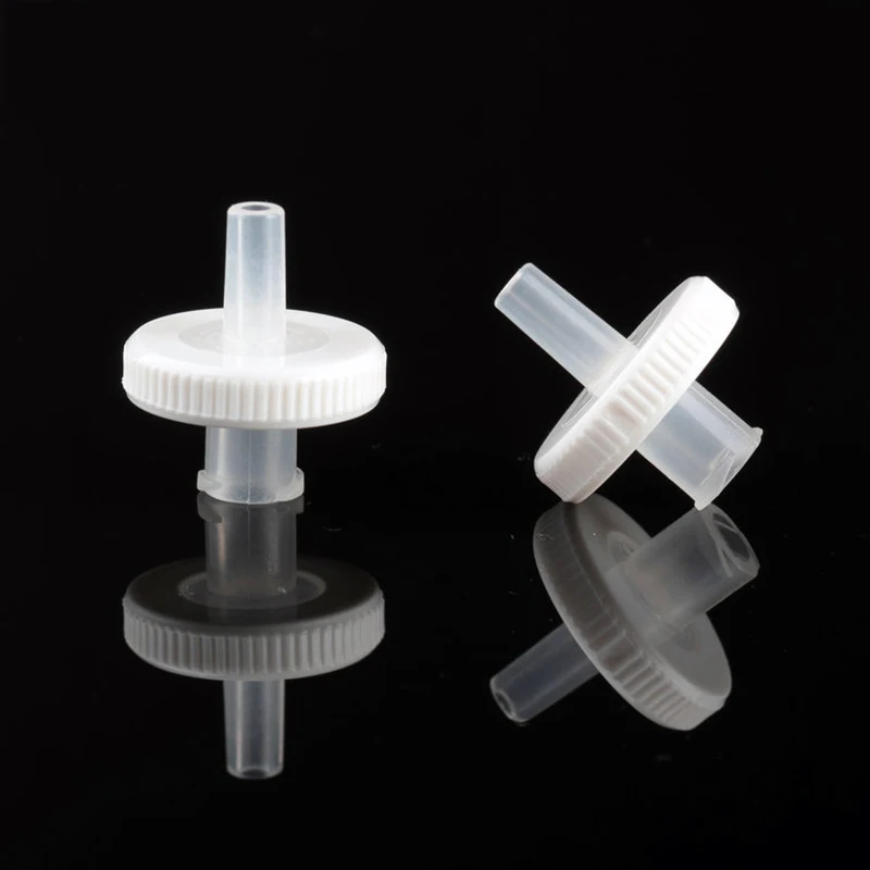 IKEME 100 Pcs Nylon Syringe Filter 13mm 0.45um Needle Filter Laboratory Supplies Funnel Filter