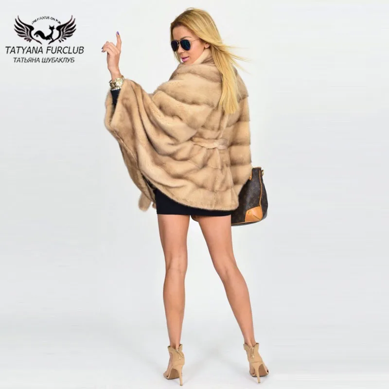 Tatyana Furclub Mink Fur Coat Natural Real Mink Fur Coat Women 70 Cm High Street Beautiful Fur Jackets With Stand Collar Girl