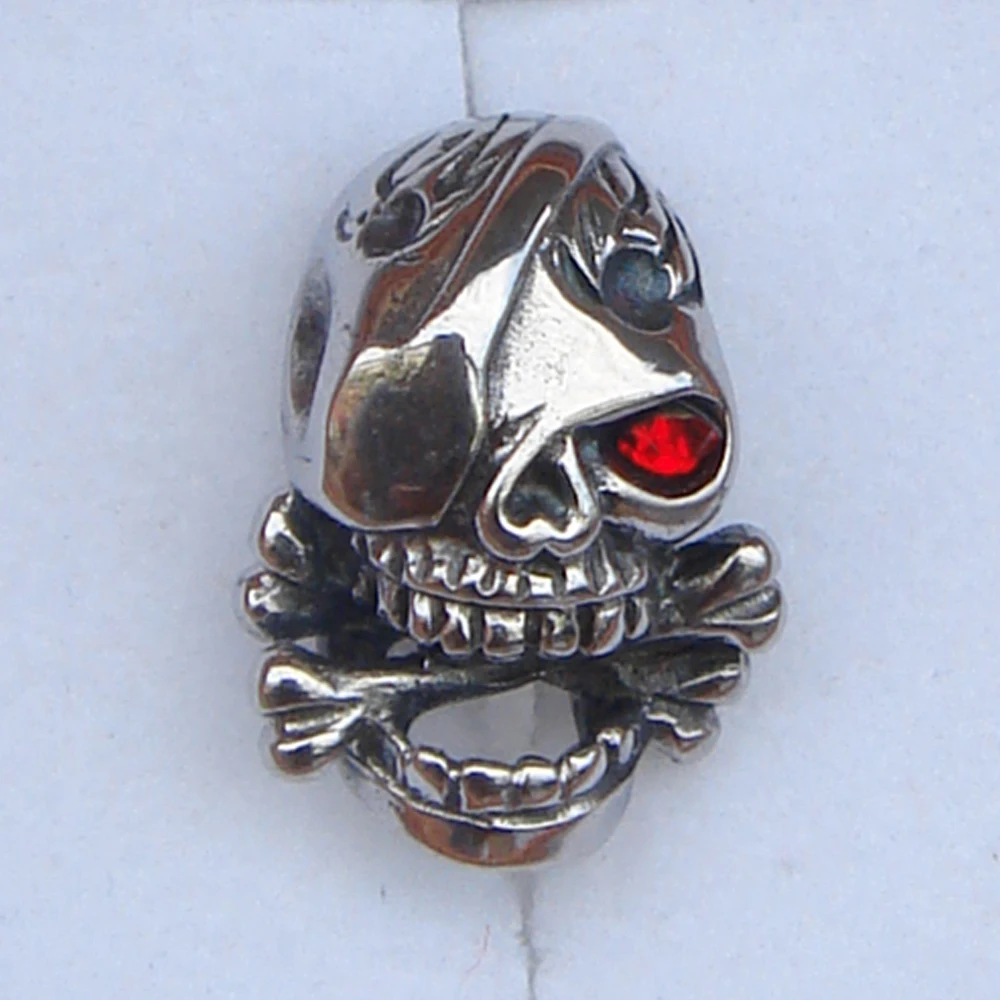 

men jewelry cool men/boy's bone skull skeleton red cz 316L stainless steel earring stud punk