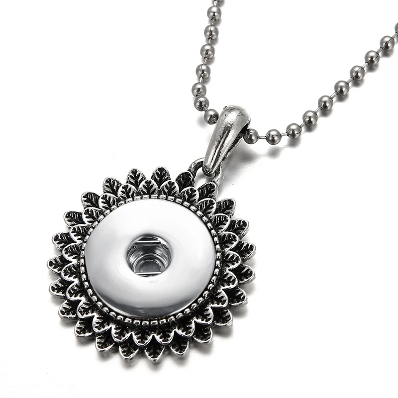 New Circles Starfish Elk Heart Fashion pendant necklace chain 60cm fit 18mm snap buttons Wholesale Gift snap jewelry