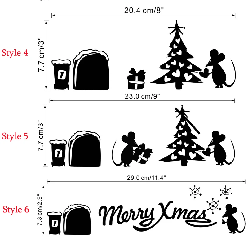 Funny Mouse Hole Wall Stickers Cartoon Rat Hole Removable Mural Christmas Home Decor Bedroom Living Room Decoration Decals