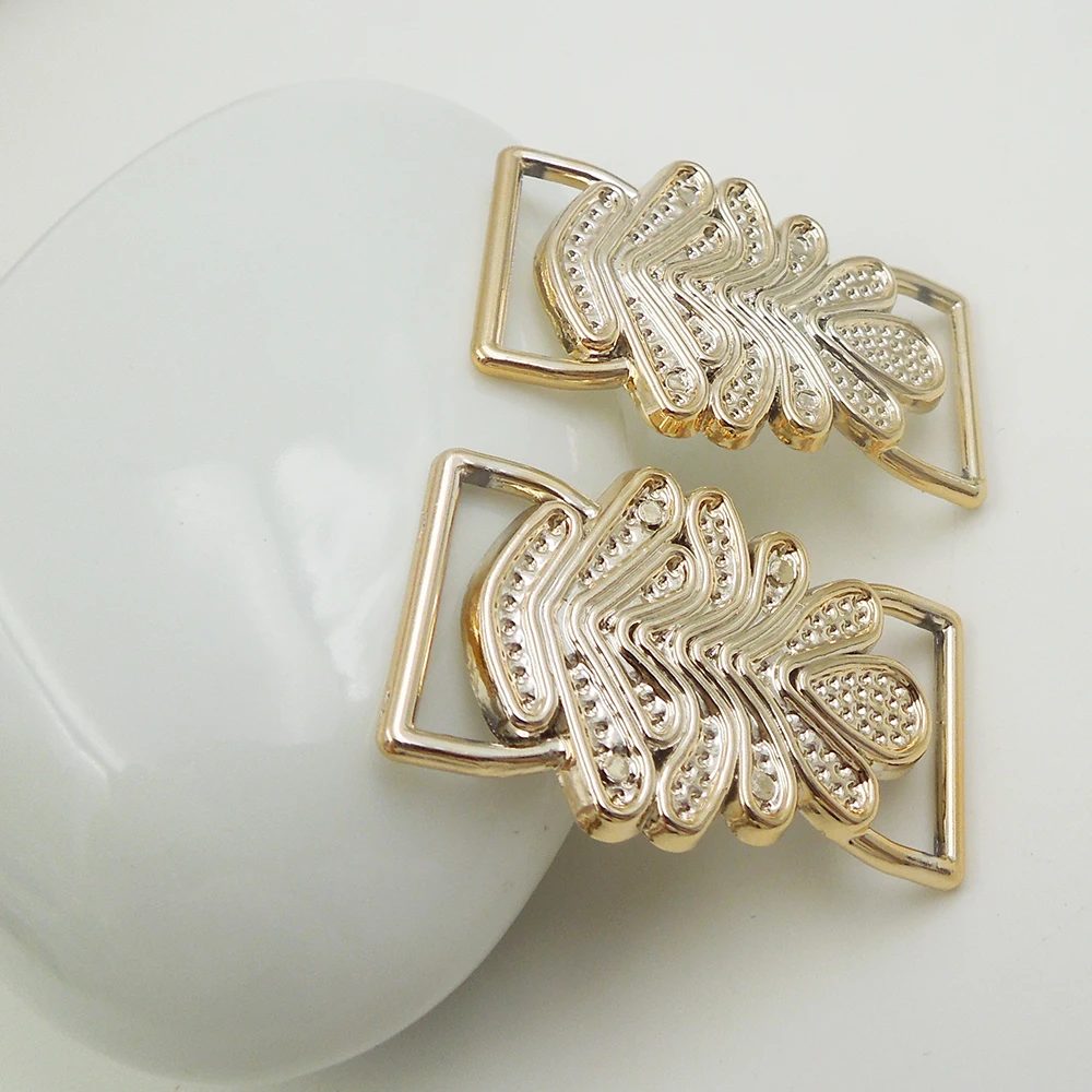 40/25mm,20pcs leaf uv plated rose gold no fade ribbon buckles acessories Invitation Ribbon Slider Headband Hair Clip DIY