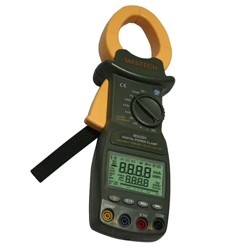 MASTECH MS2201 Digital Clamp Meter Auto range True RMS active/apparent/reactive Multimeter Power Factor Meter Ammeter Voltmeter