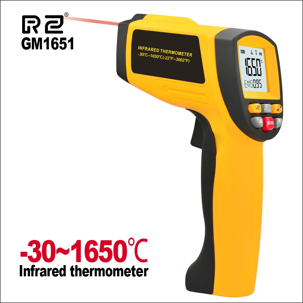 

RZ Infrared Non-Contact Thermometer Laser IR Digital Outdoor Thermometer Temperature Controller GM1651