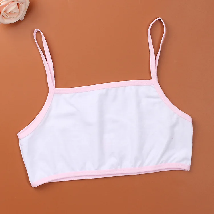 3PCS/LOTcotton young girls training bra 8-13 years old children bras Condole belt vest kids bra camisole for child