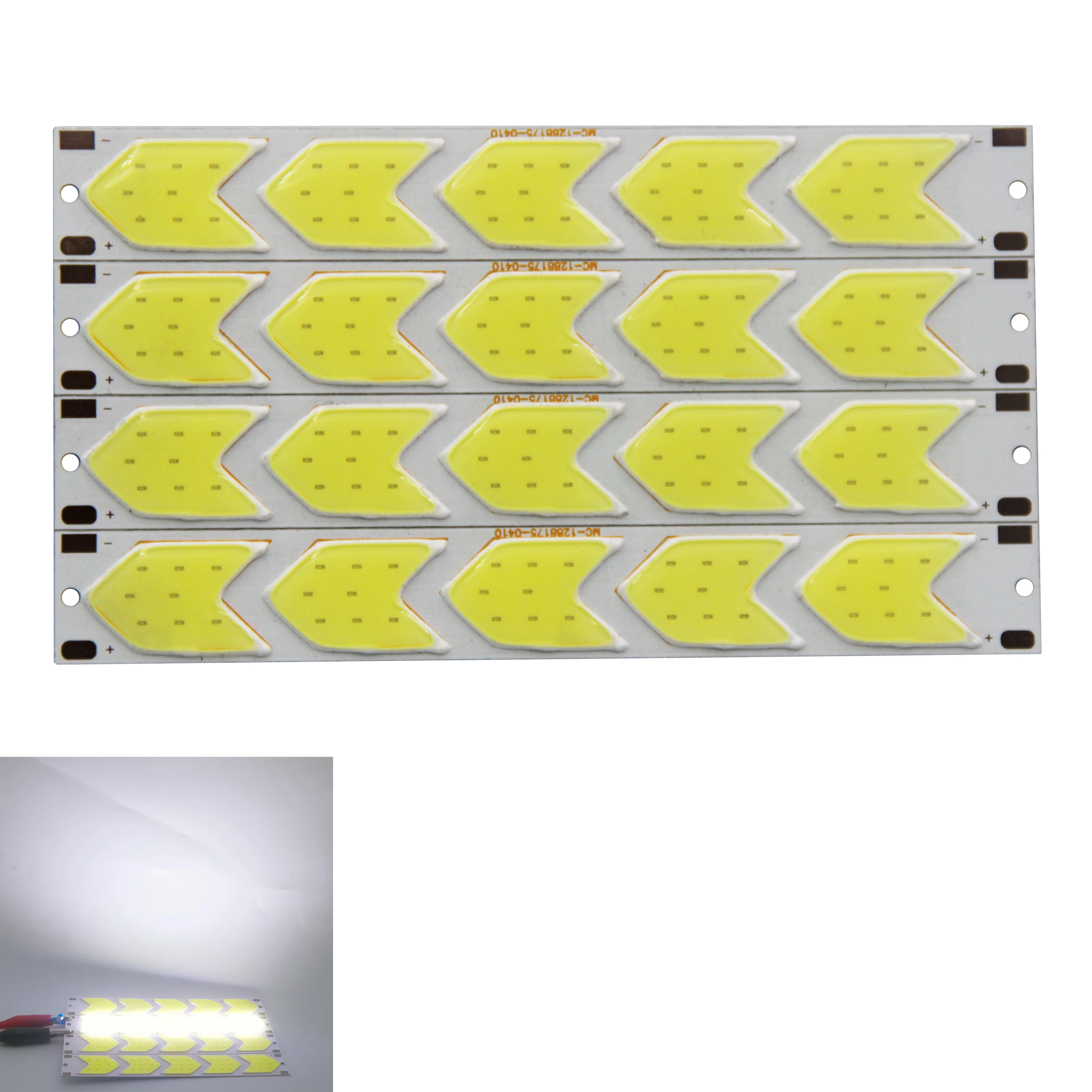 venda fabrica 12v dc seta forma tira cob levou fonte de luz para a luz de circulacao diurna cob levou chip tira bulbo tubles 01