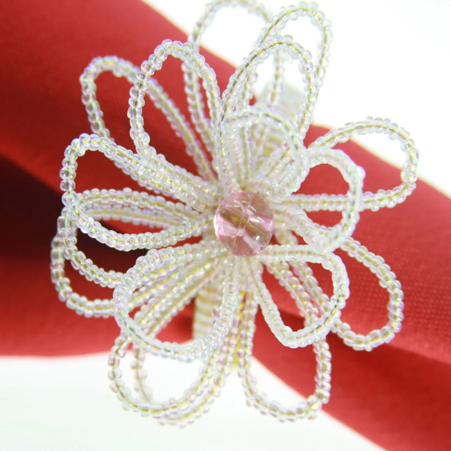 free shipping beaded wedding flower napkin ring, napkin holder, decoration napkin ring