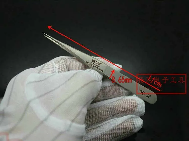 VETUS 3C-JP Hyperfine High-Precision Non-Magnetic Anti-Acid Super hard Tweezers For Mobile Phone Tablet Watch Repair Forceps