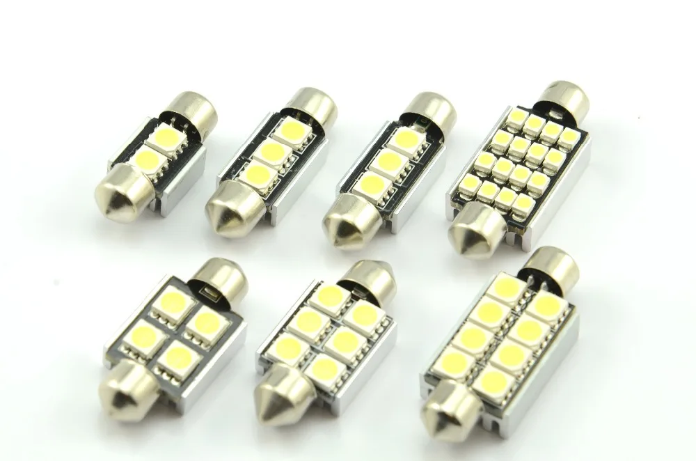 AutoEC 100X 31mm 36mm Festoon 2 SMD 5050 Canbus Dome Car License plate Luggage Interior Roof Reading Led Error Free #LK15