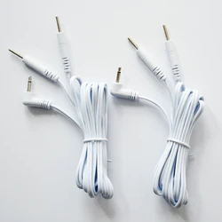 Cable de electrodo de 2 pines, Conector de cabeza de CC de 2,5mm, enchufe de 2,0mm para máquinas TENS/EMS, 2 unidades