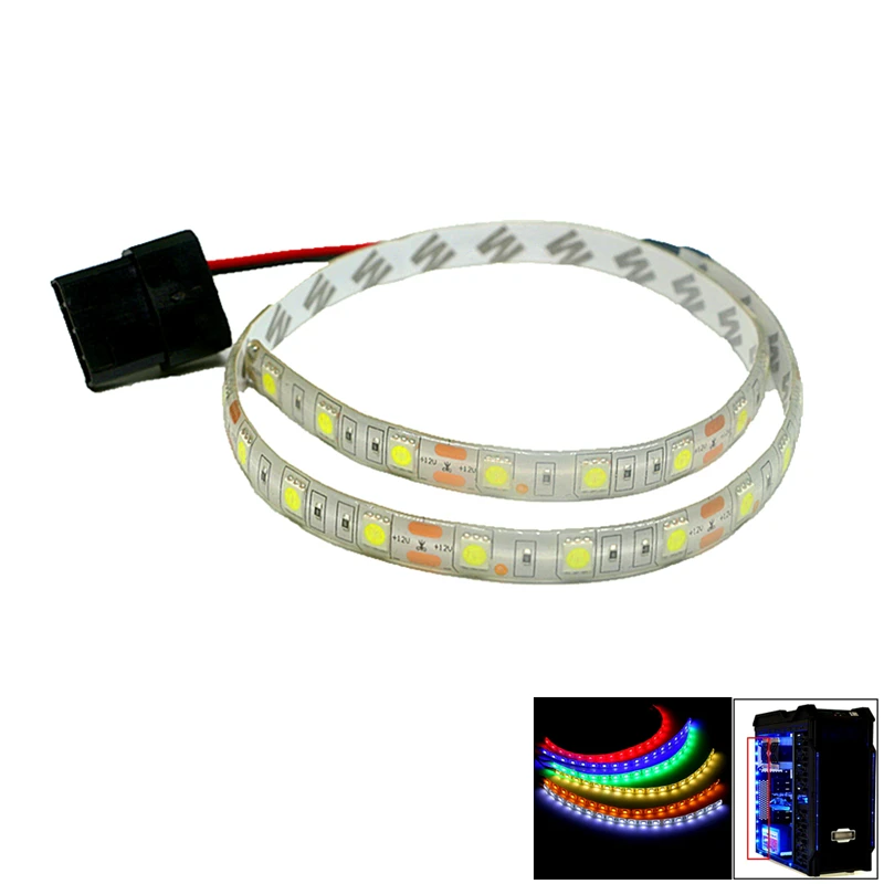 50/100/200cm Magnetische LED Streifen Licht H-5050 PC Computer Fall Magnetische Streifen Licht SATA Netzteil weiß Rot Grün Blau Gelb