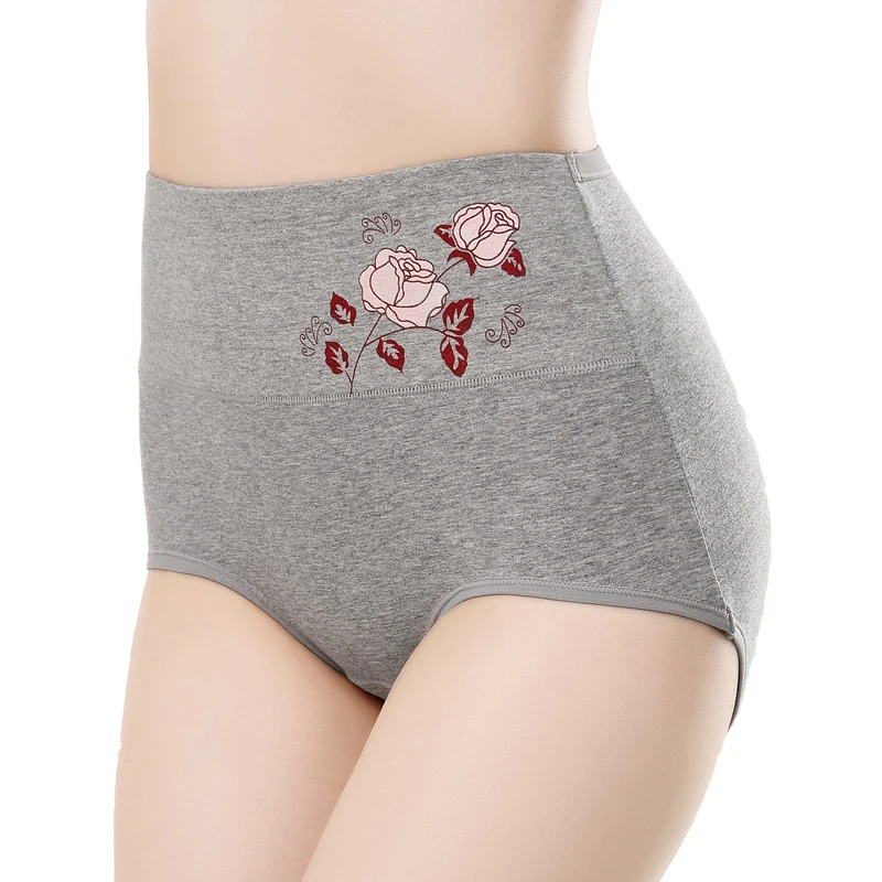Culotte en coton taille haute pour femmes, Lingerie brodée, grande taille, sexy, slip de maternité, nouvelle collection