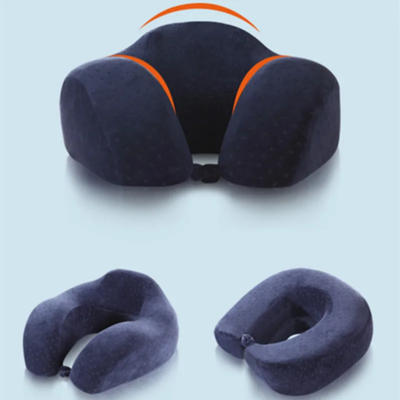 Delicate U Shaped Slow Rebound Memory Foam Pillow Travel Neck Pillows Health Care Headrest for Body Office Flight Car Traveling