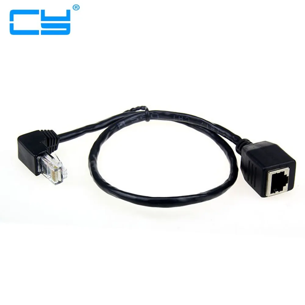 

Para baixo Em Angulo de 90 Graus 8P8C FTP STP UTP Cat 5e Lan Rede Ethernet Macho para Femea Cabo de Extensao 50 cm 100cm