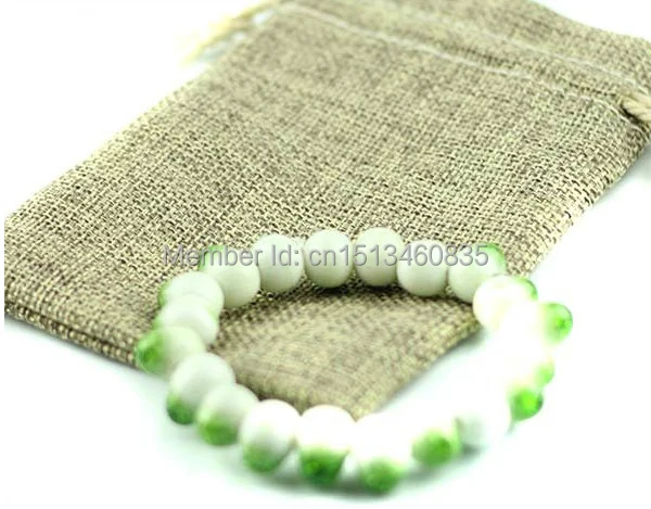

100pcs/lot CBRL jute/linen/flax drawstring bags&pouch for accessories/ring/bangle,Various colors,size customized,wholesale