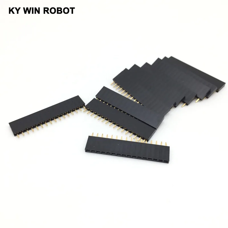 10PCS 1x16 16PIN Single Row Straight Female Pin Header Connector 2.54MM Pin Header Strip 1*16P