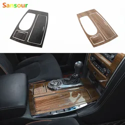 Sansour For Nissan Armada Patrol Royale QX56 QX80 Y62 2016-2018 Gear shift Trim Water Cup Holder Panel Cover Styling Sticker